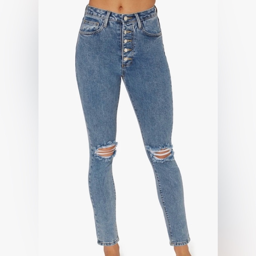 WeWoreWhat Blue Skinny Jeans Distressed